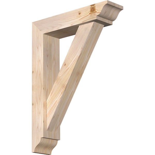 Ekena Millwork Traditional Traditional Smooth Bracket w/ Offset Brace, Douglas Fir, 5 1/2"W x 22"D x 30"H BKT0604X22X30TRA01SDF - main